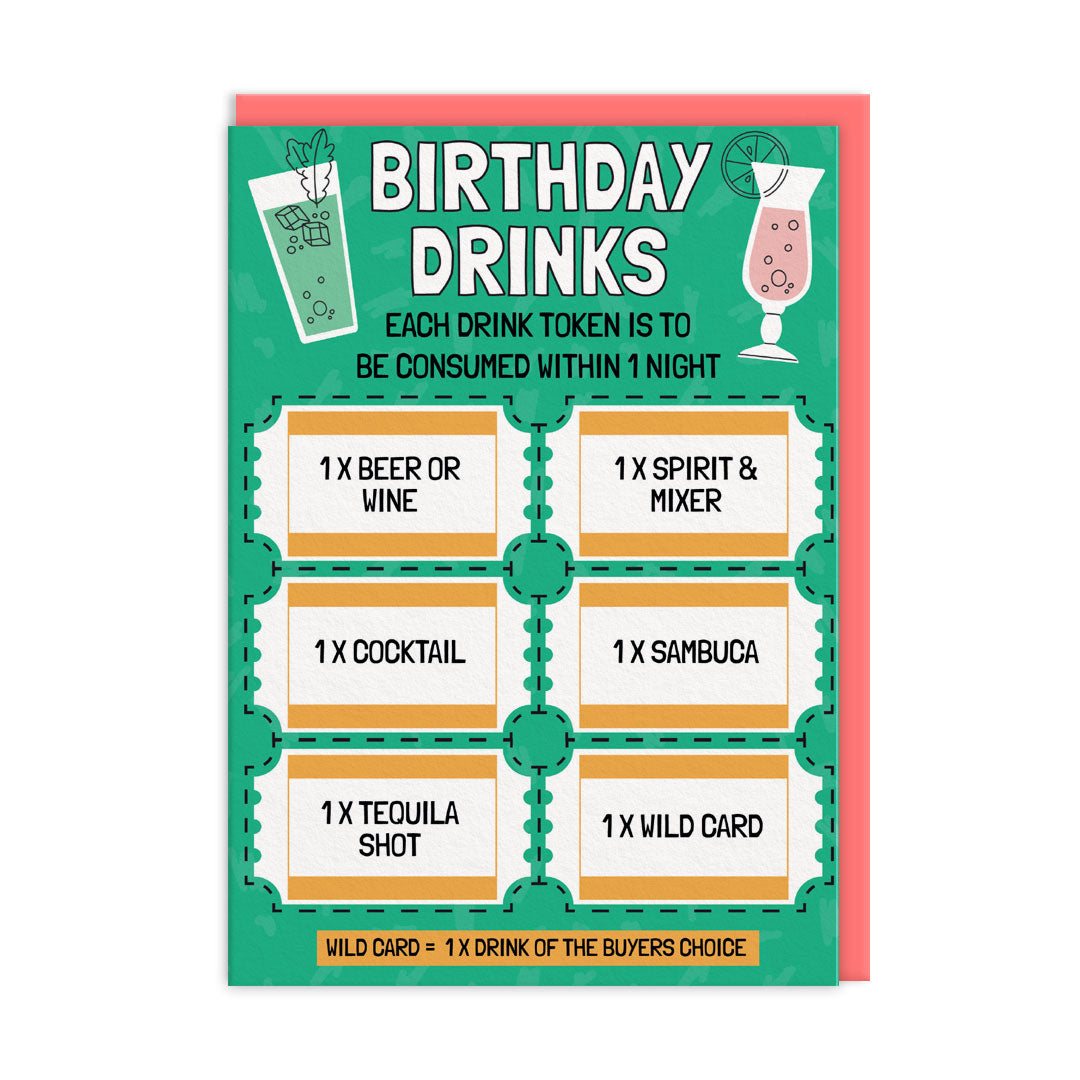 Birthday Night Drinks Coupon Card | Ohh Deer Wholesale birthday-night-drinks-coupon-card-ohh-deer-wholesale