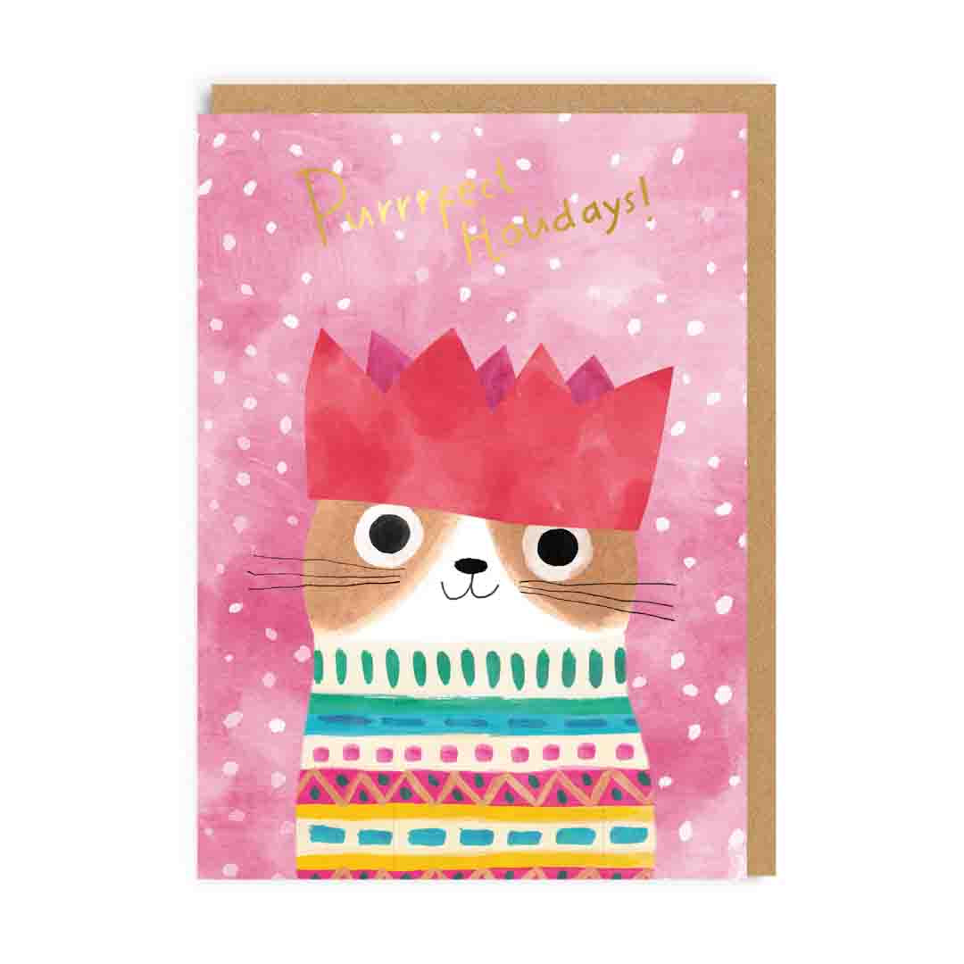 Crown Cat Christmas Card