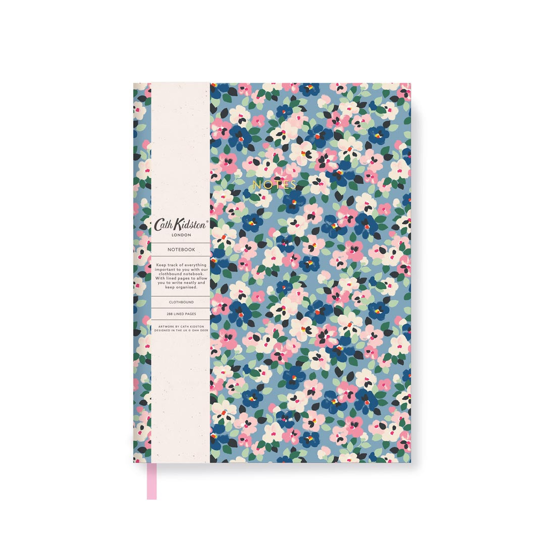 Cath Kidston Painted Pansies Linen Notebook (10475)