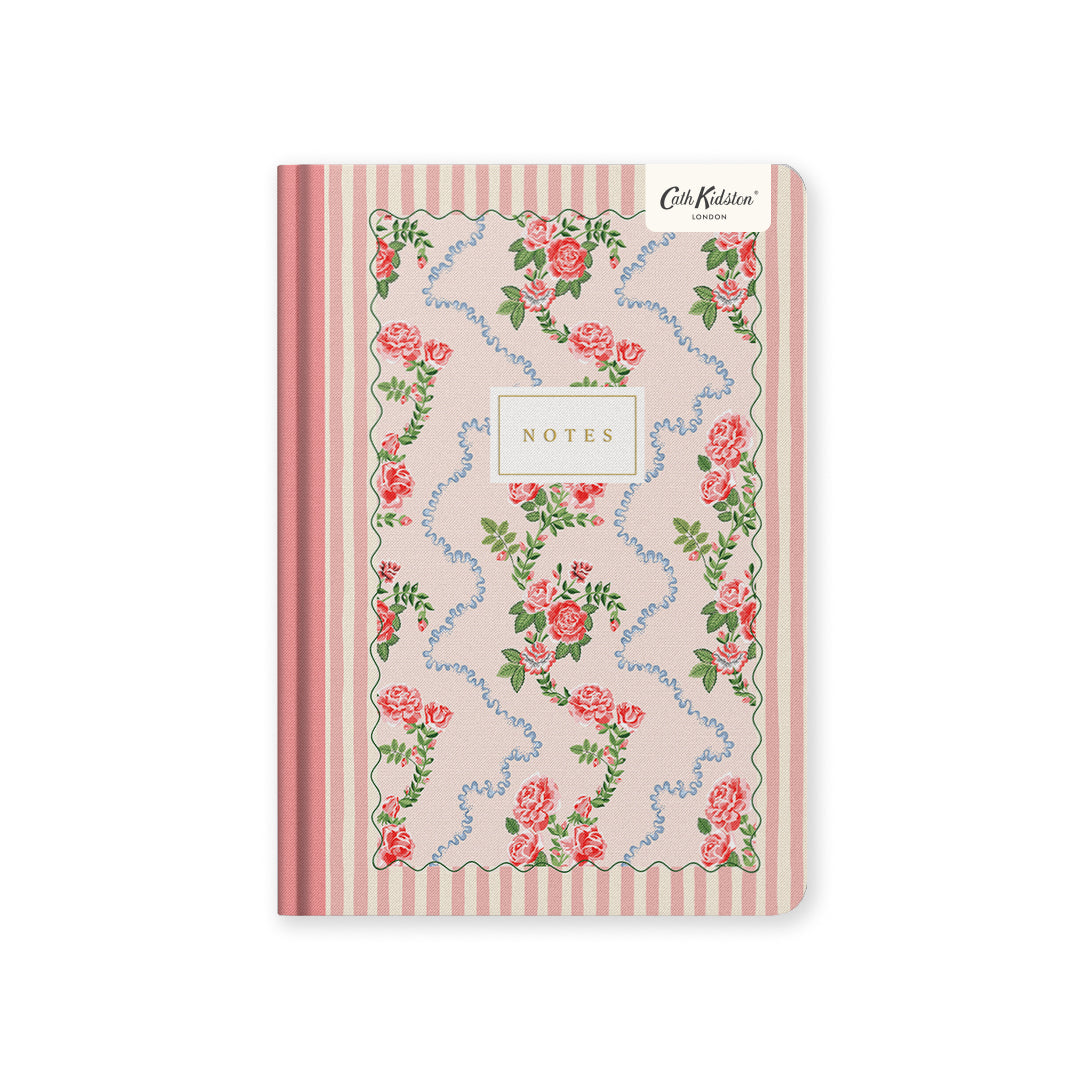 Rose Flutter Stripe Premium Hardback Notebook (A5) (13214)
