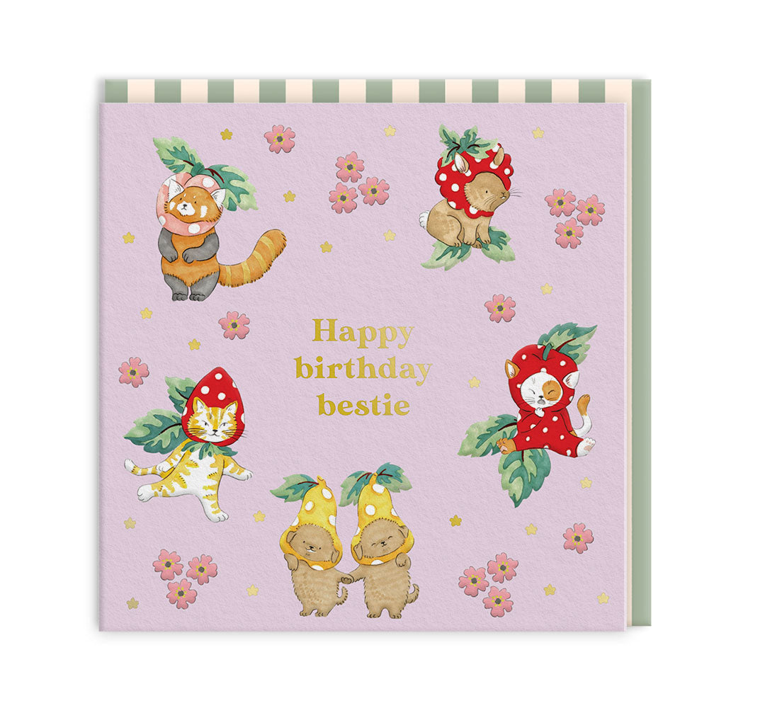 HBD Bestie Mini Square Greeting Card (14272)