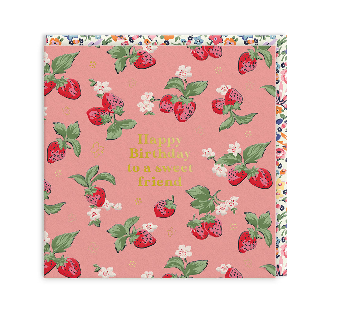 Strawberries Mini Square Greeting Card (14280)