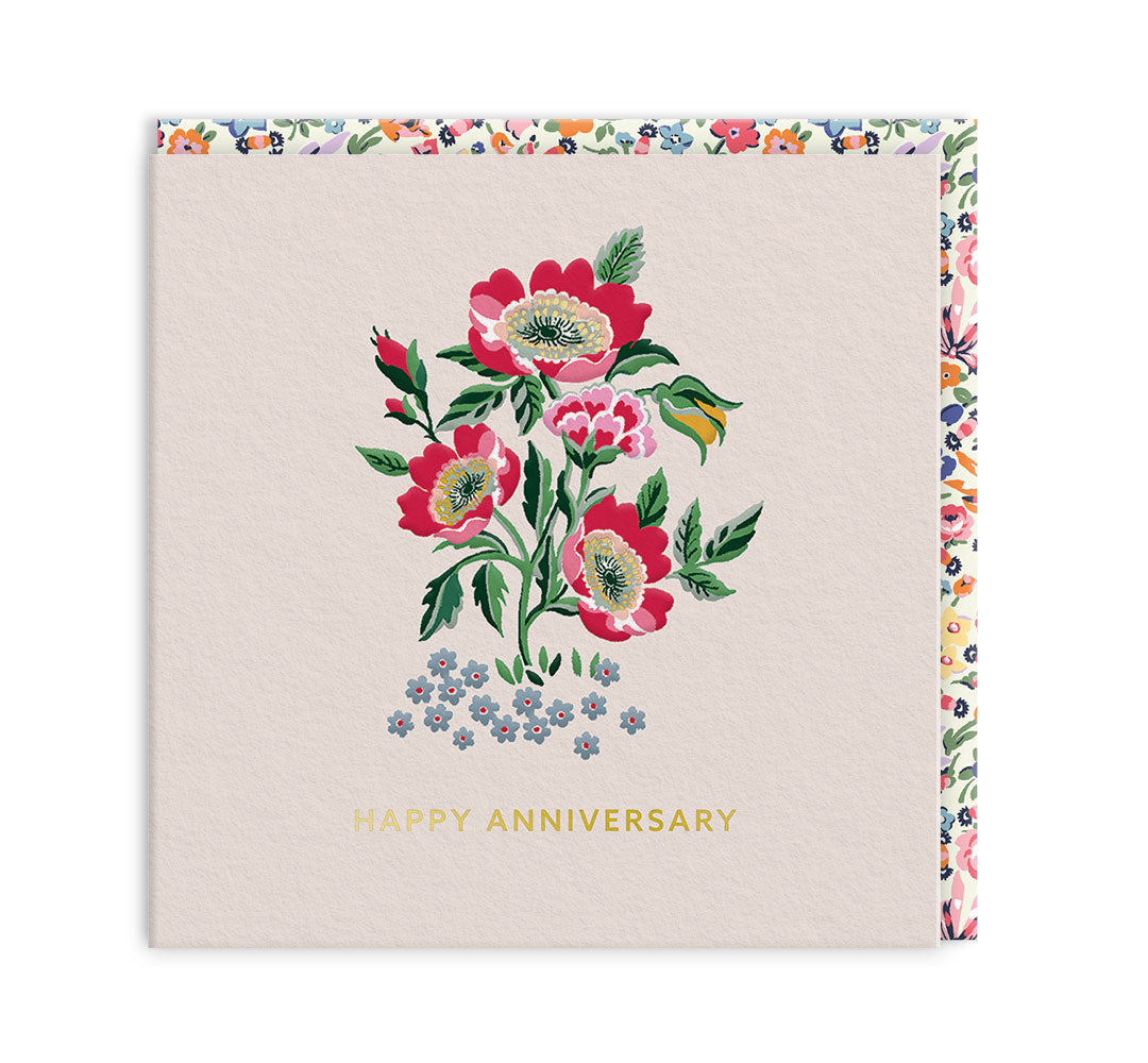 Happy Anniversary With Love Mini Square Greeting Card (14283)