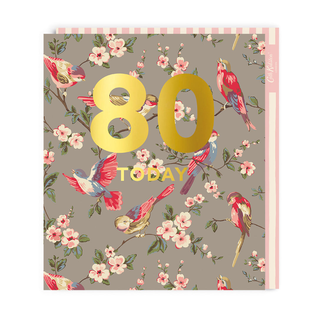 Cath Kidston Large 80th Birthday Greeting Card
