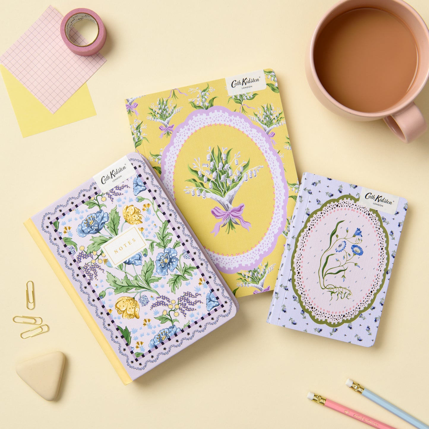 Blue & Cream Roots Vignette Premium Paperback Notebook (A6) (13167)