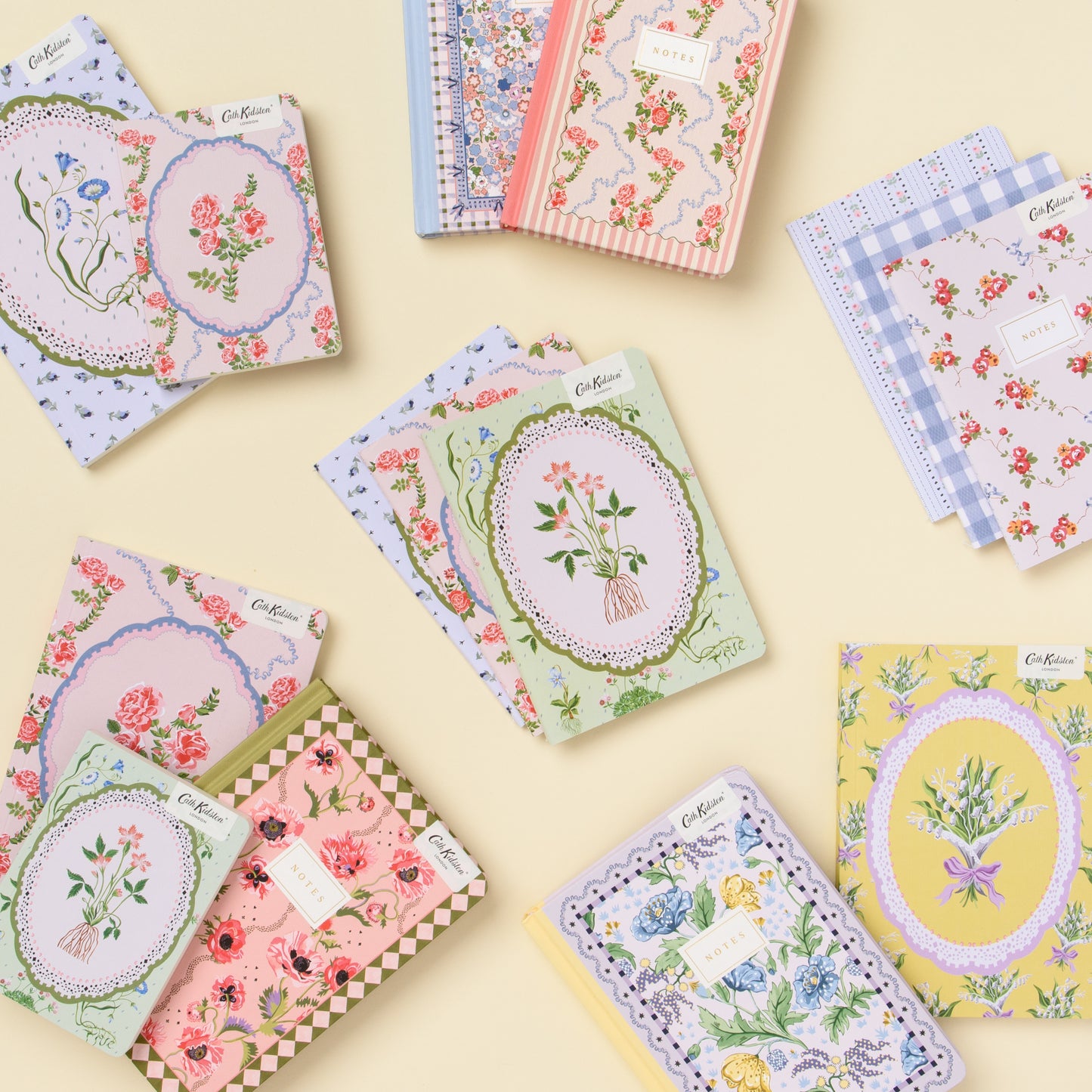 Rose Flutter Stripe Hardback Notebook (B6) (13173)