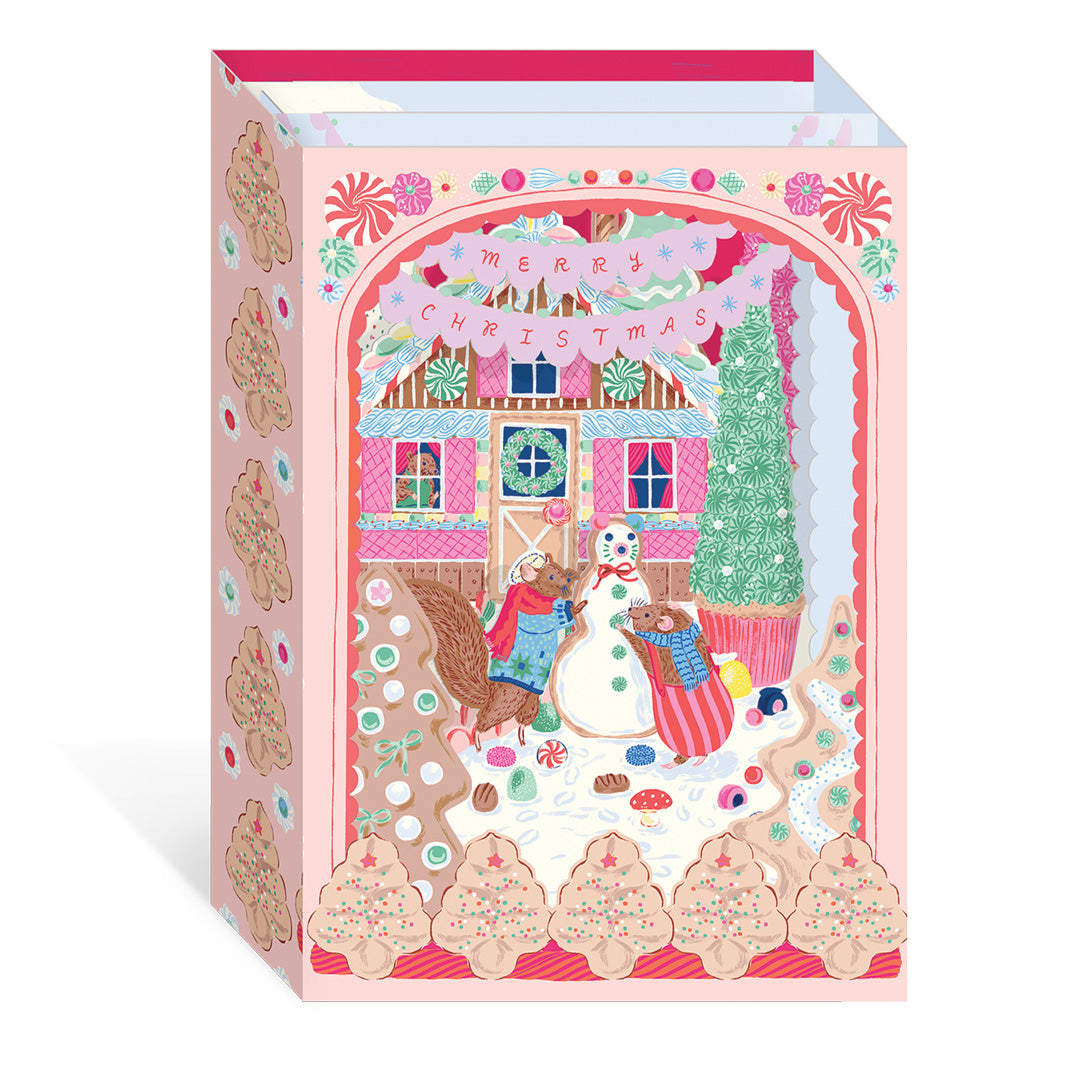 Merry Chrismas Gingerbread House (3D) Greeting Card (13078)