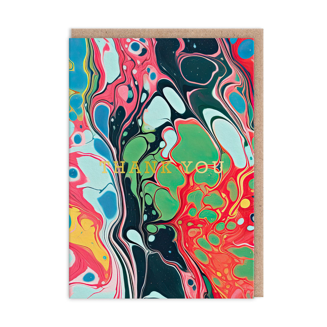 Colourful Marble Thank You Greeting Card Set (Pack of 6) (13224)