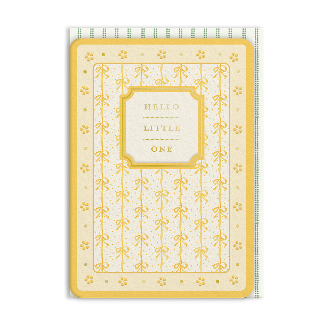 Hello Little One Yellow Ribbon Greeting Card (13704)
