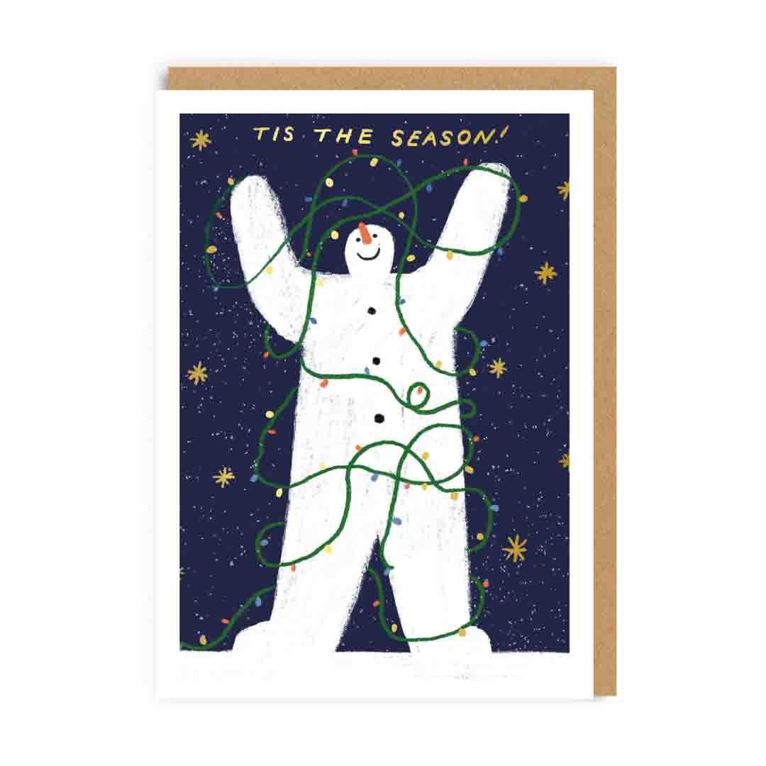 Tis The Season Snowman Christmas Card