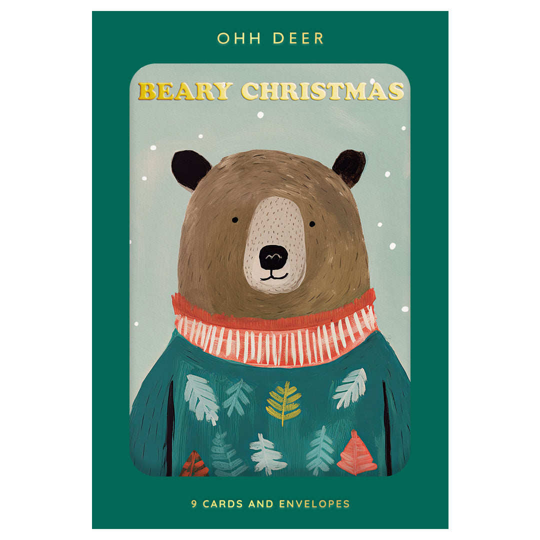 Festive Bears x 3 Designs Packs of 9 Christmas Cards (11582)