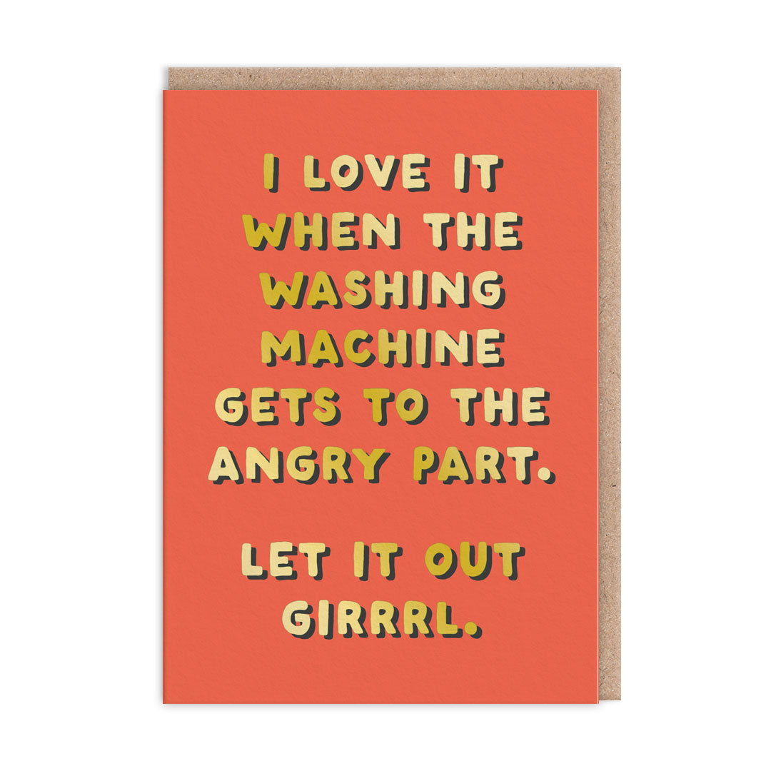 Angry Washing Machine Greeting Card (13099)