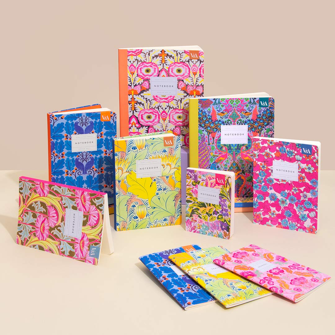 Neon Floral Coral Jungle Premium Paperback Notebook (A6) (12547)