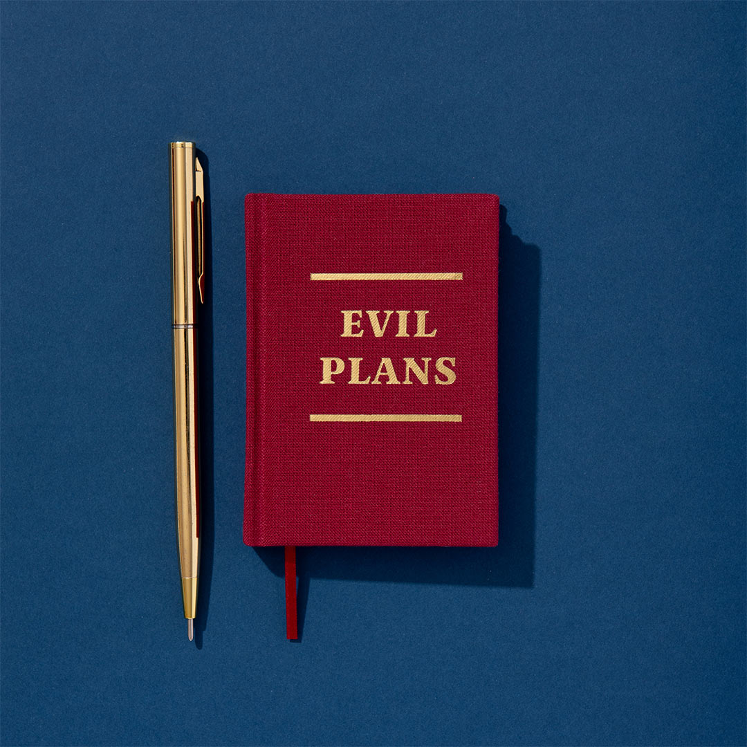 Evil Plans Fabric Hardback Notebook (A7) (13277)