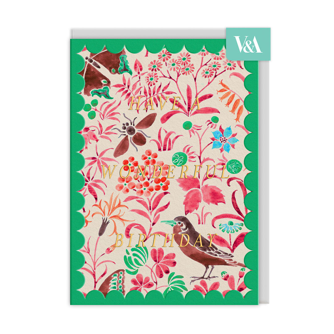 Scalloped Voysey Wildlife Greeting Card (12613)