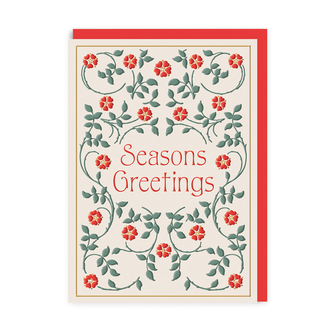 Floral Seasons Greetings Greeting Card (13464)