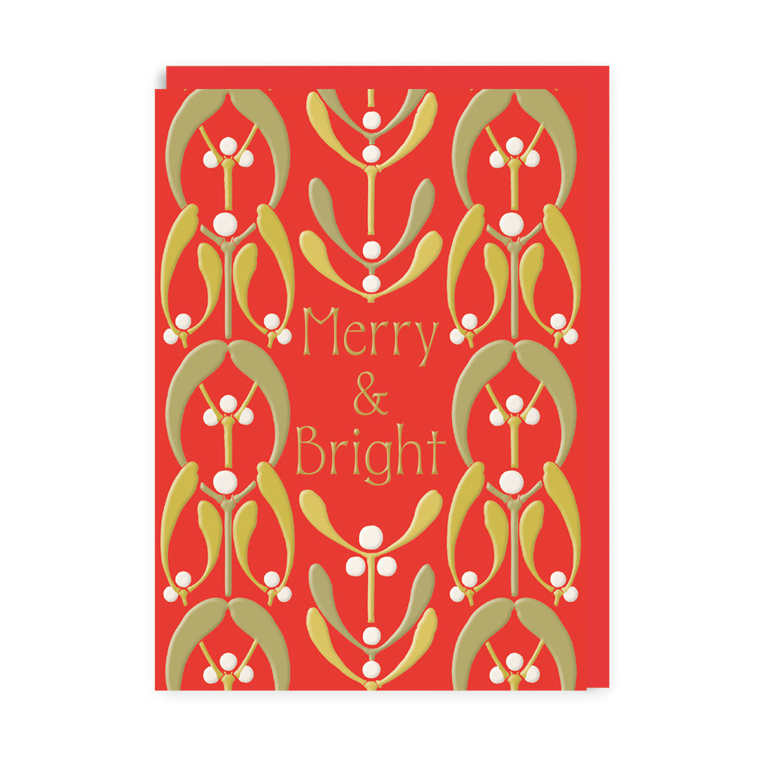 Merry & Bright Mistle Toe Greeting Card (13465)