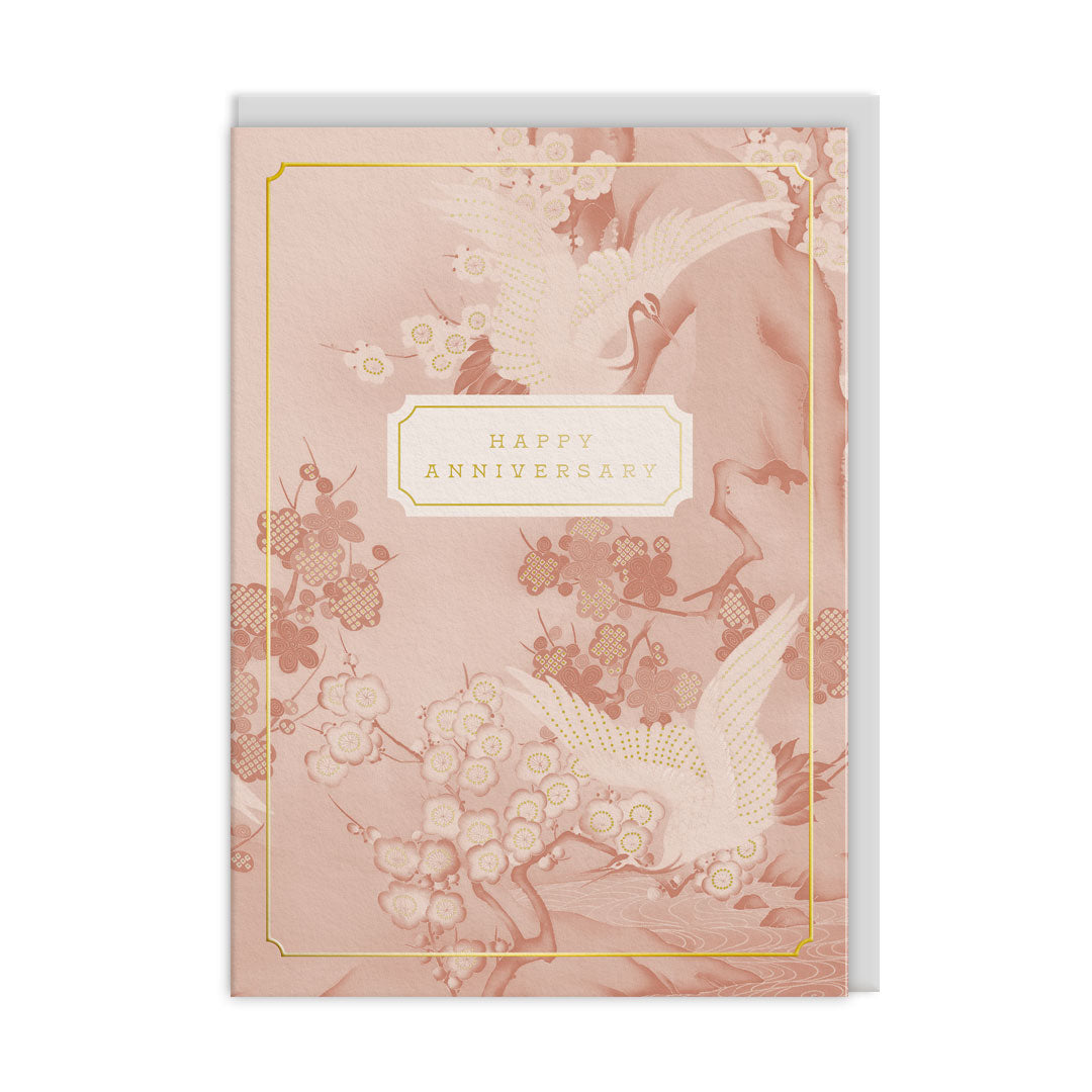 Cranes & Blossom Greeting Card (13763)