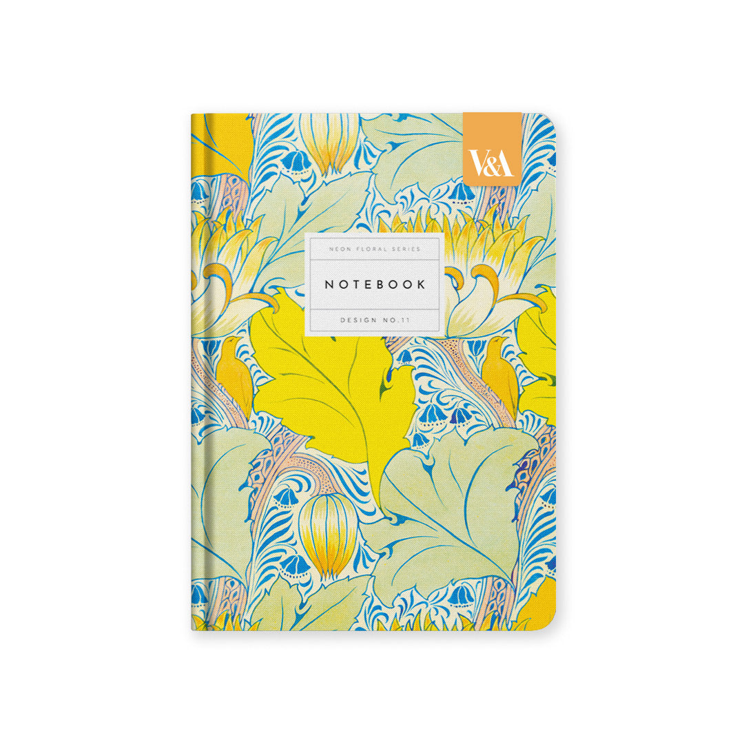 Neon Floral Arts & Crafts Premium Hardback Notebook (A5) (12837)