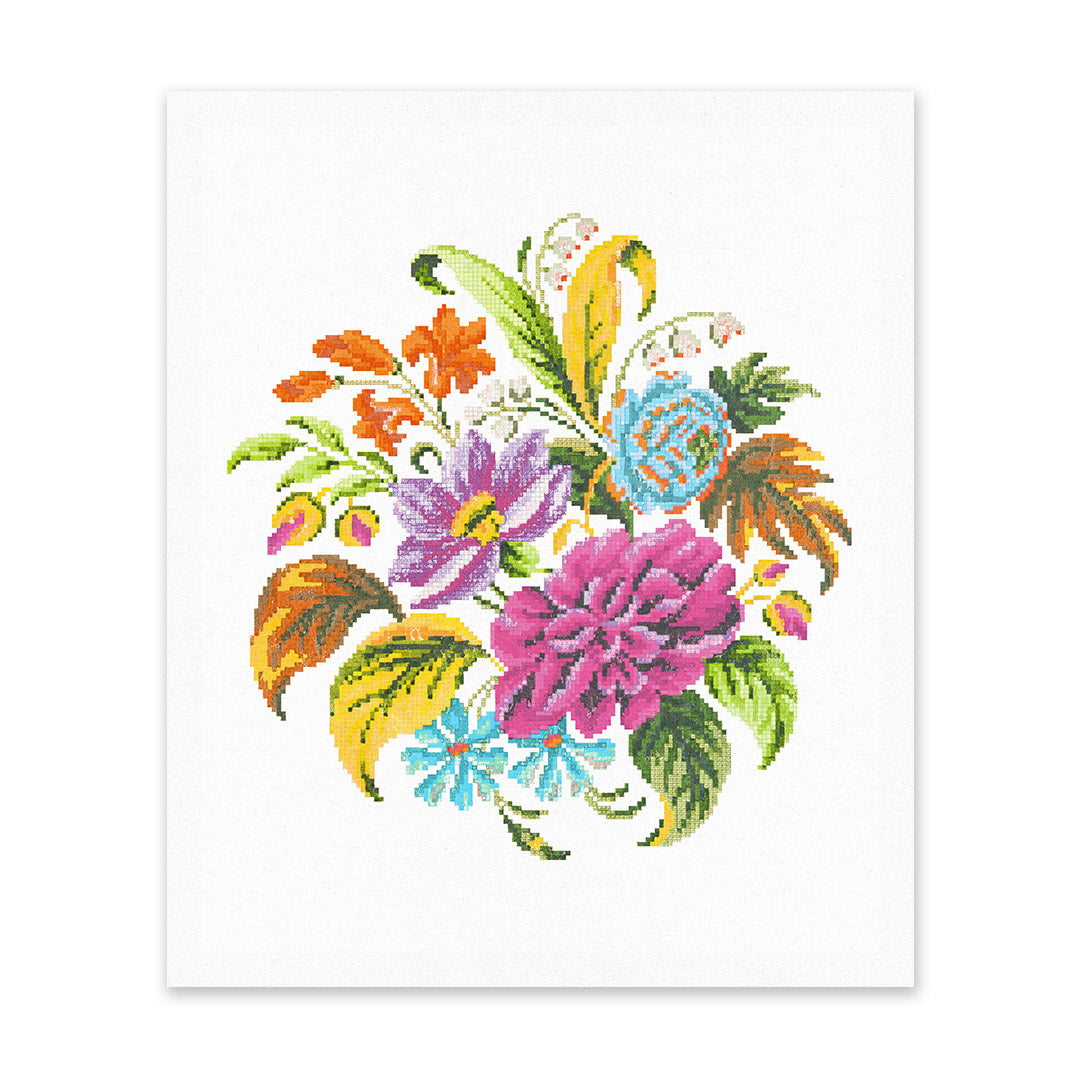 Embroidered Floral | Riso Print (10x12) | (13291)