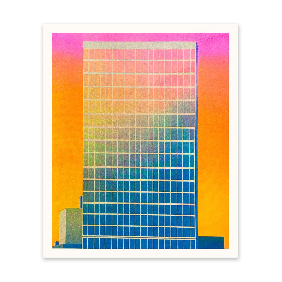 Gradient Tower Block Riso Print (10x12) (10998)