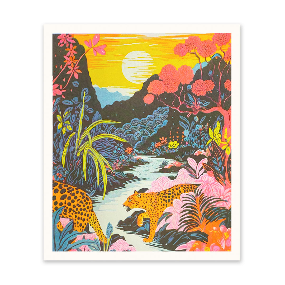 Leopards in The Jungle Riso Print (12x10)(11004)