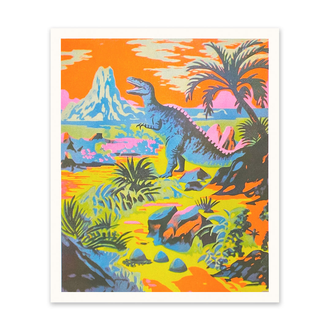 Neon Dinosaur Riso Print (10x12) (11015)