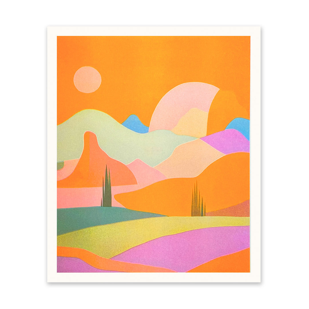 Block Landscape 1 Riso Print (12x10)(11021)