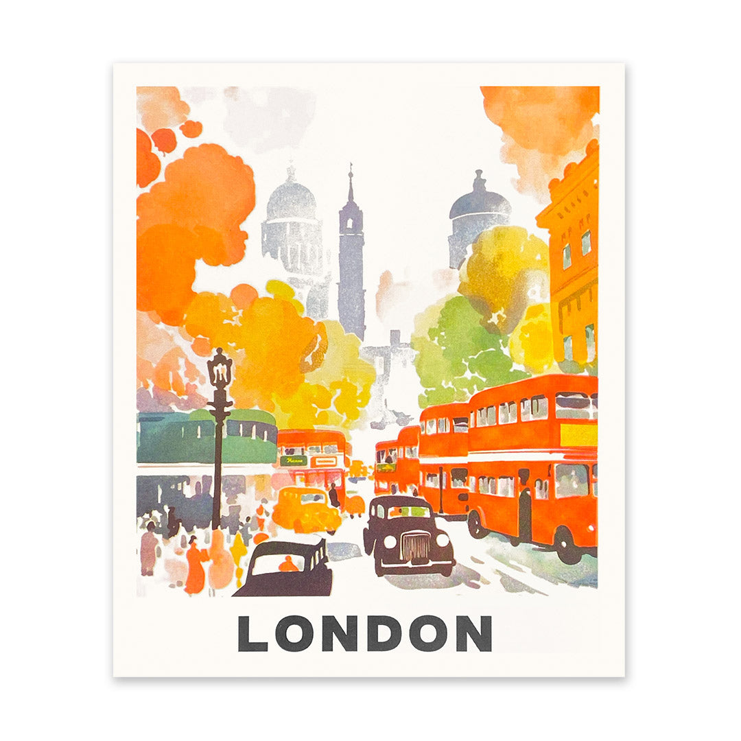 London Street Scene Riso Print (12x10)(11113)