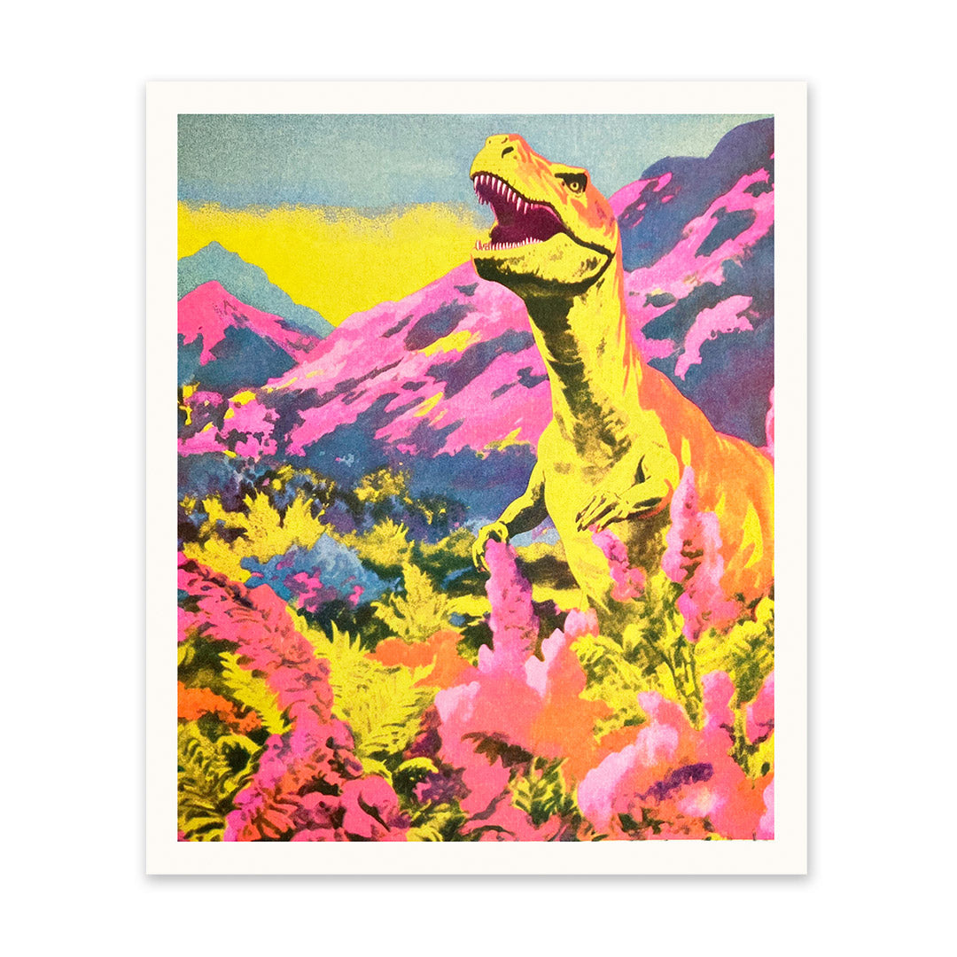 Midcentury T-rex Riso Print (10x12)(11413)