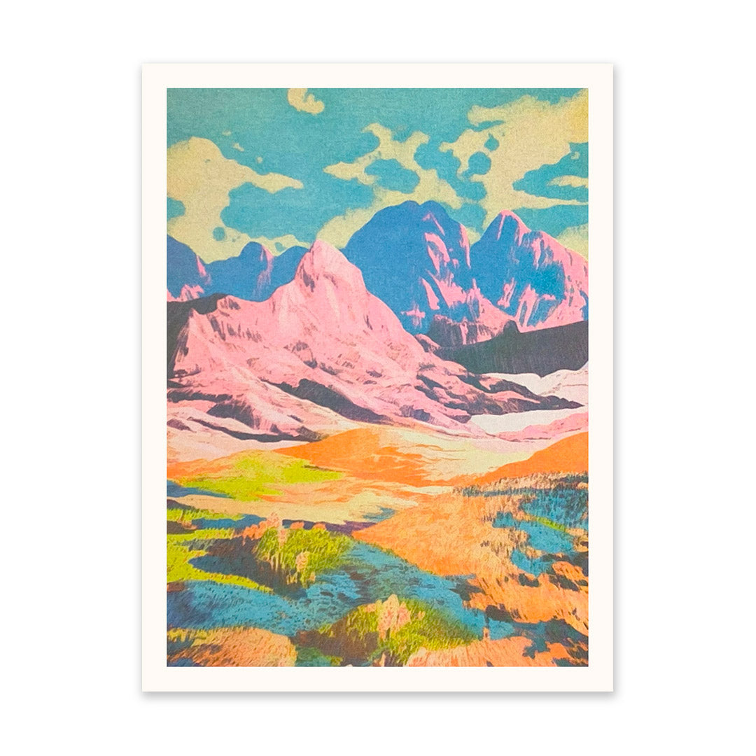 Patchwork Landscape 1 Riso Print (6x8) (10907)