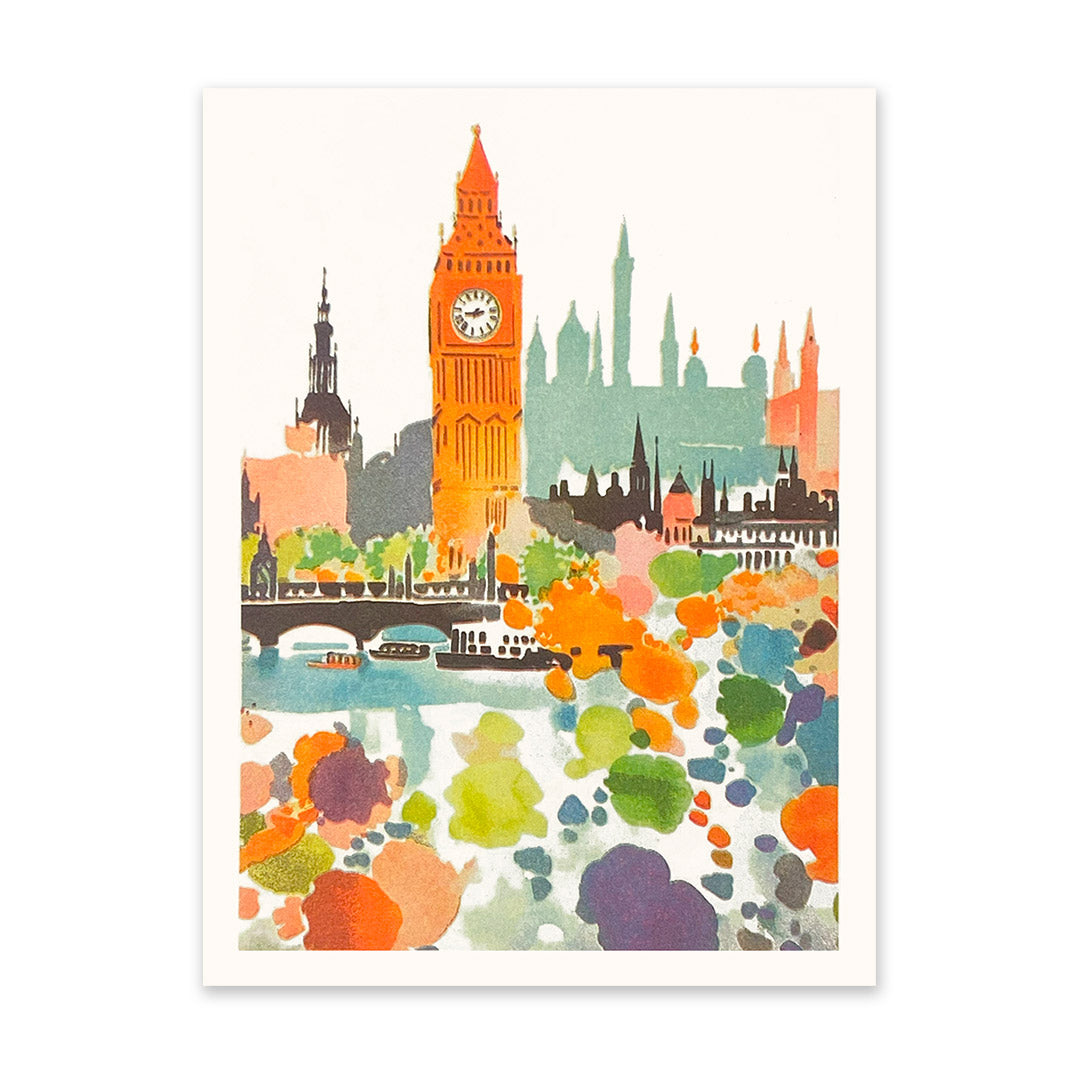 Big Ben Neon Riso Print (8x6)(11110)
