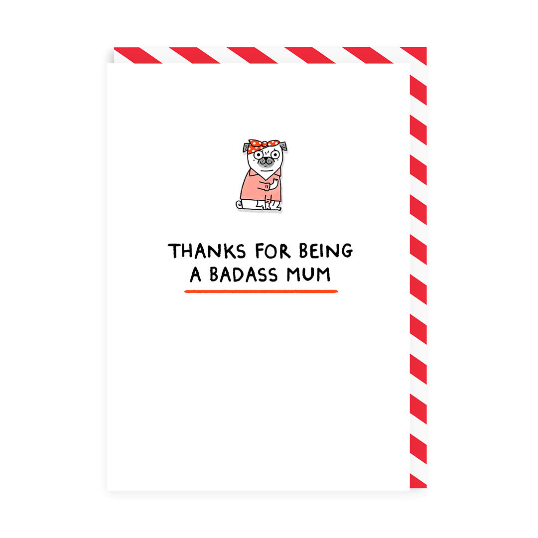 Badass Mum Enamel Pin Greeting Card