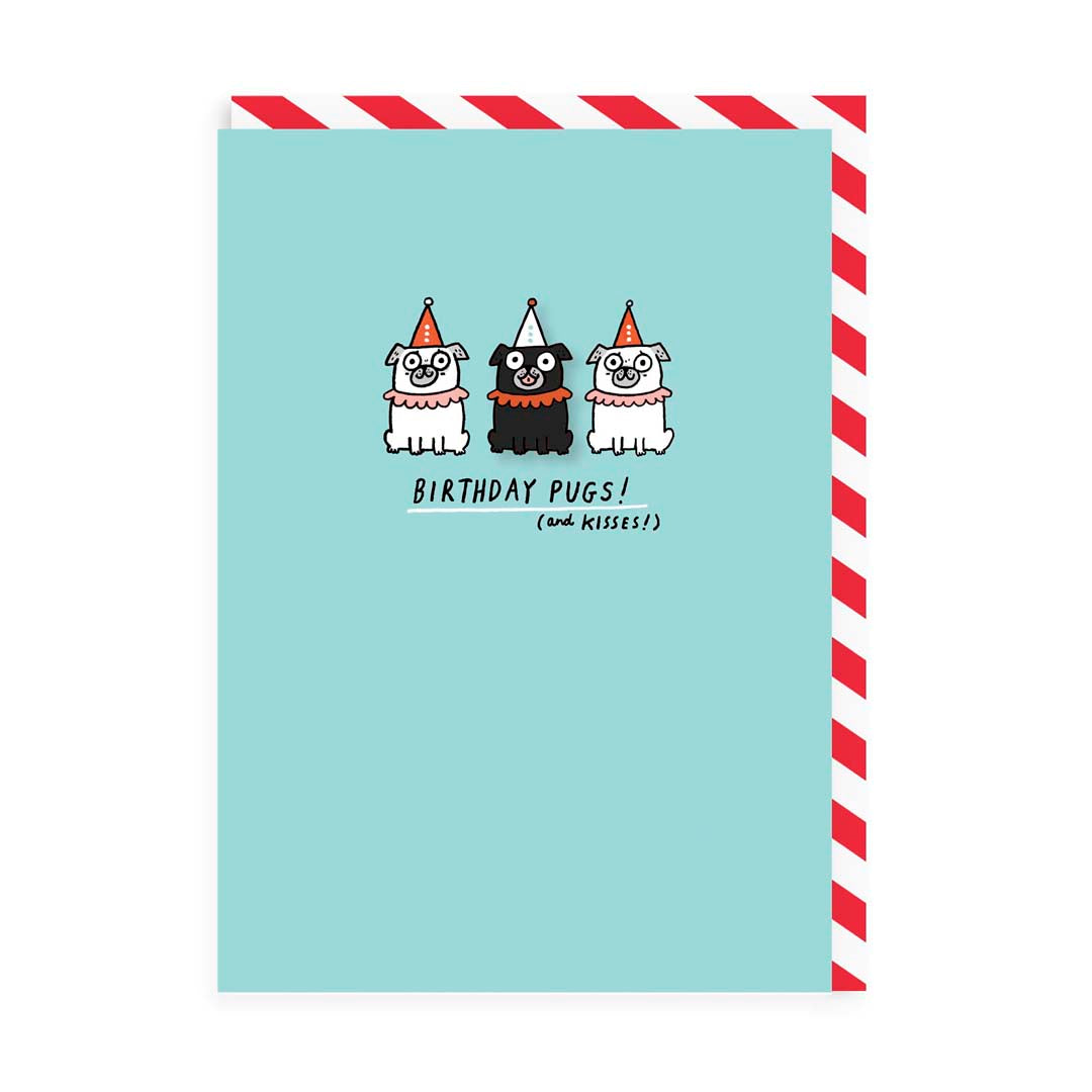 Birthday Pugs Enamel Pin Greeting Card