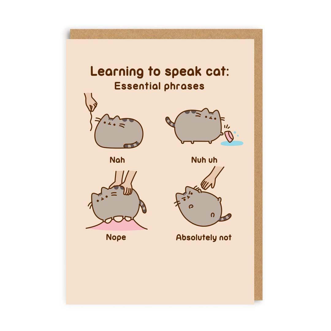 Learning To Speak Cat: Essential Phrases Greeting Card