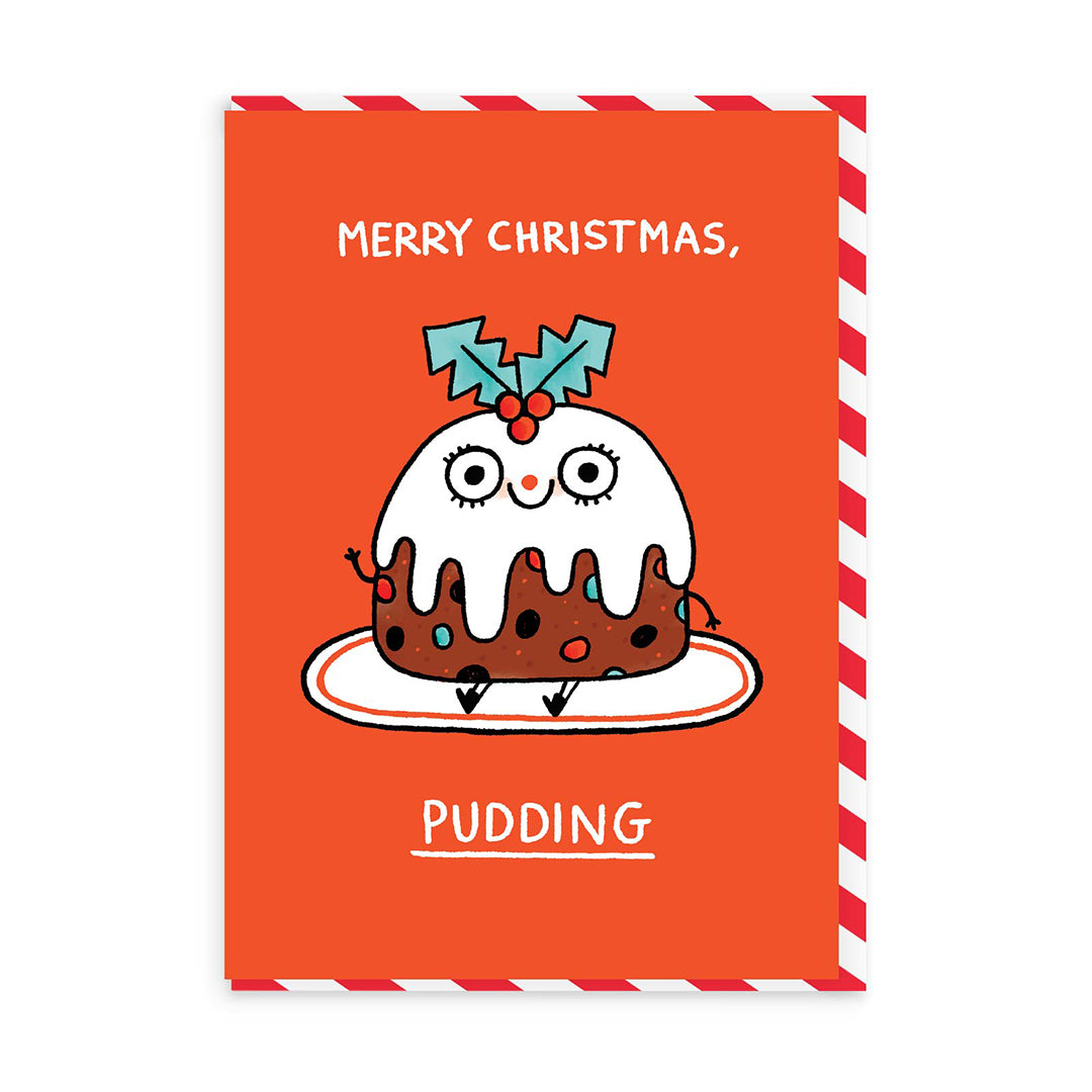 Merry Christmas Pudding Greeting Card