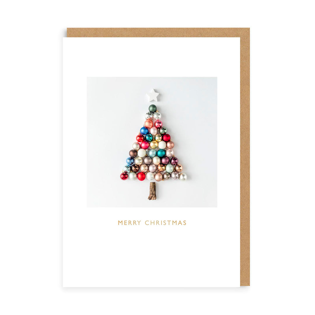 Christmas Tree Baubles Greeting Card