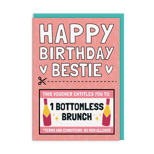 Bottomless Brunch Voucher Birthday Card