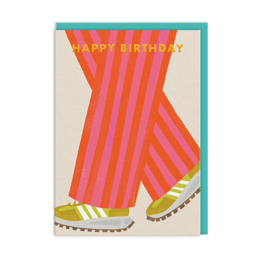 Stylish Walking Birthday Card