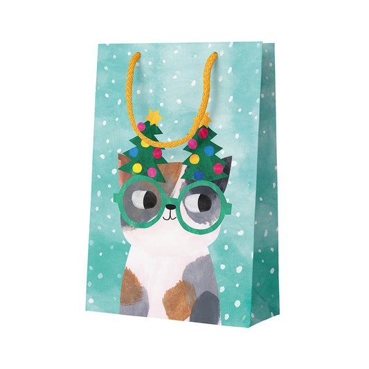 Glasses Cat Christmas Gift Bag (9745)
