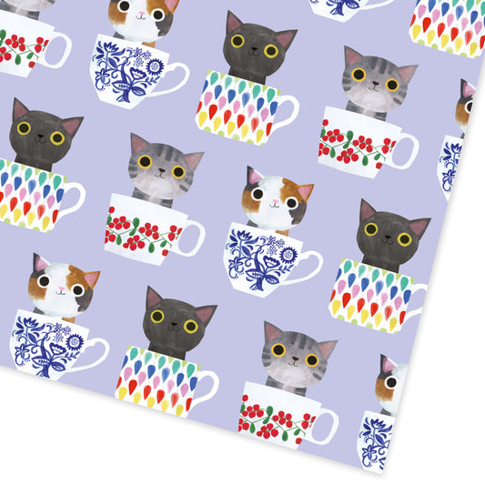 Tea Cup Cats Gift Wrap (11541)