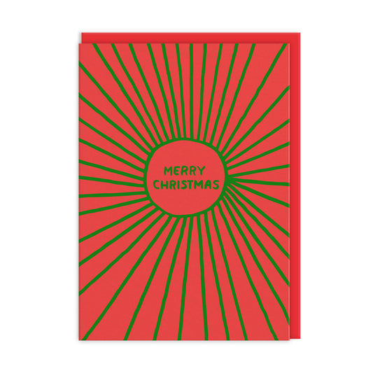 Merry Christmas Starburst Greeting Card (12821)