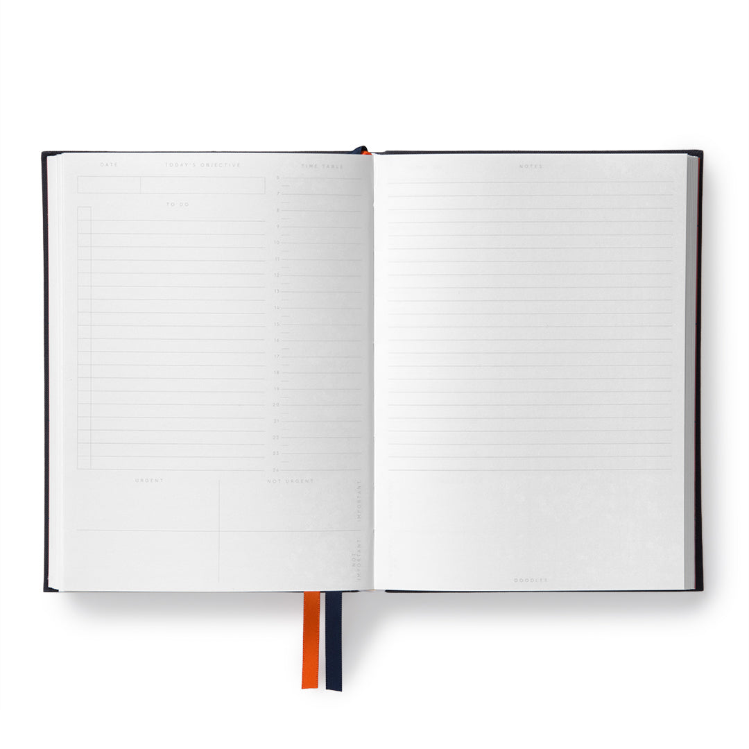 Off Black Fabric Daily Planner (B6) (12919)