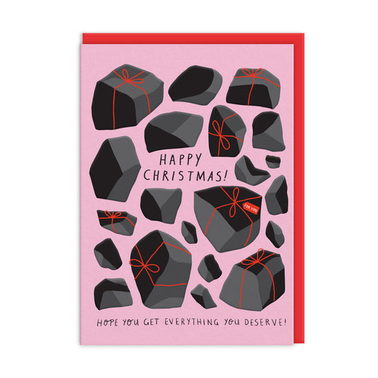 Happy Christmas Coal Greeting Card (12895)