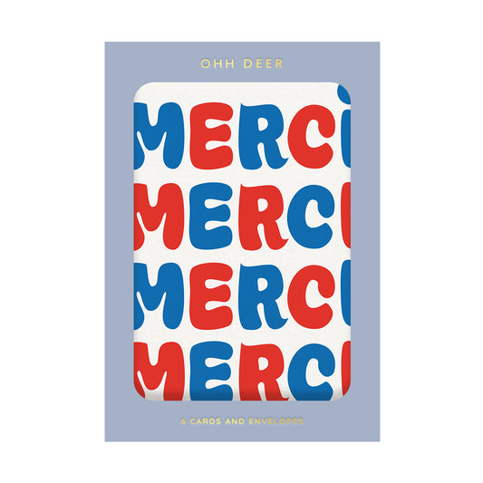 Thank You Merci Merci Greeting Cards (Pack of 6) (13106)