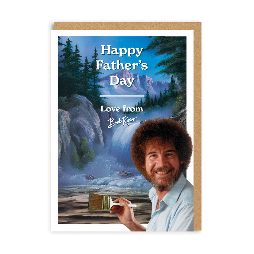 Bob Ross Mountains Happy Father's Day Card