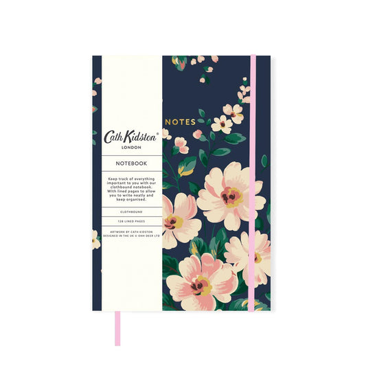 Cath Kidston Autumn Navy Floral A5 Clothbound Notebook (5493)