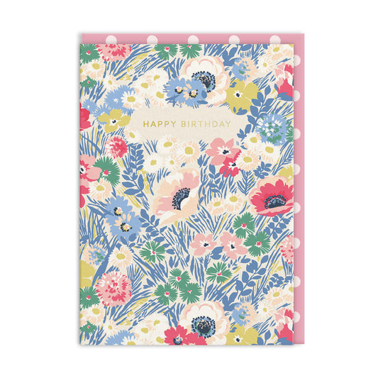 Cath Kidston Happy Birthday (meadow floral) Greeting Card (5485)