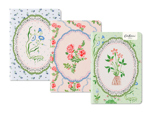 Floral Vignette Premium 3x Stitched Notebook Set (A5 Mini) (13176)