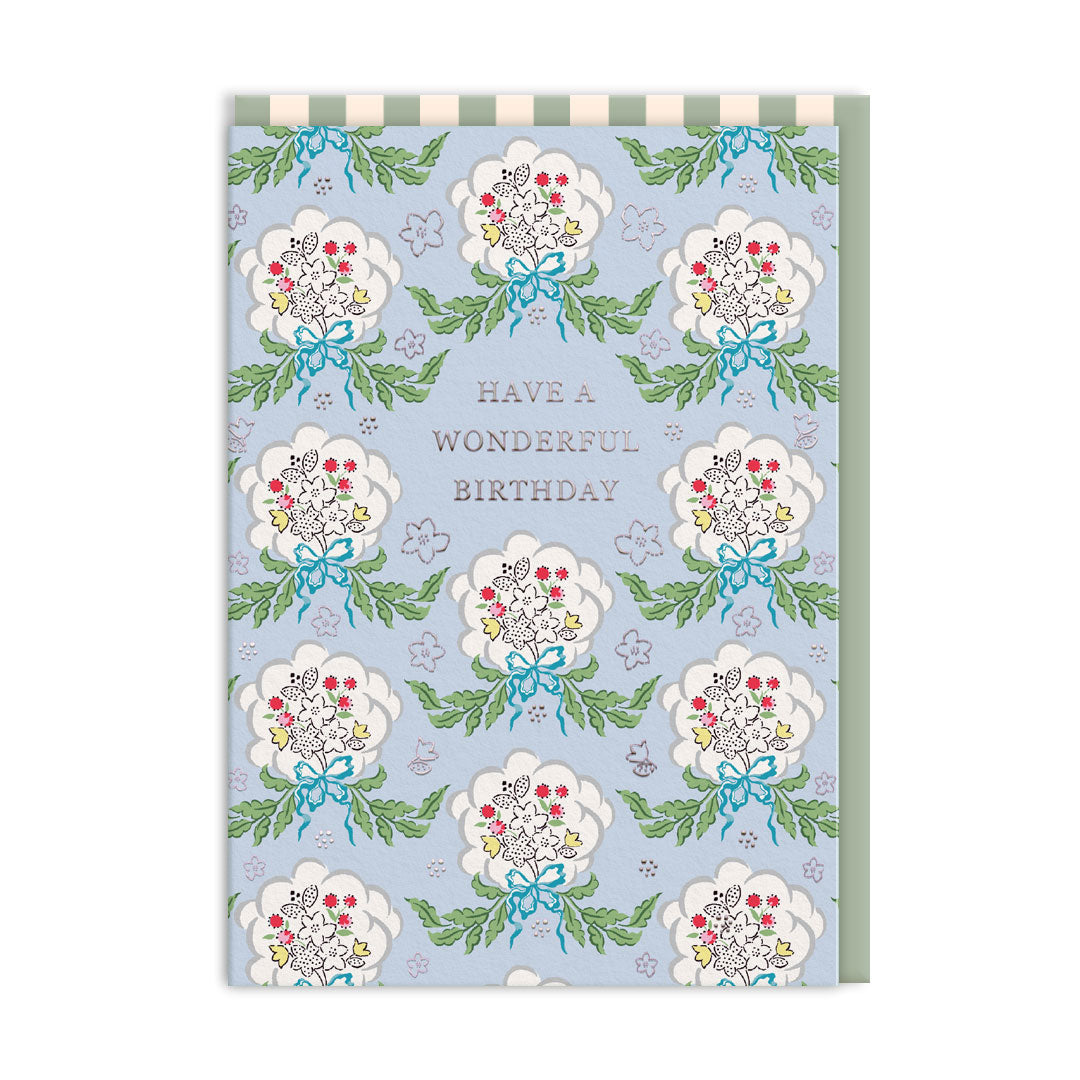 Cath Kidston Blue Posy Wonderful Birthday Card (11513)